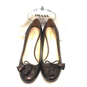 Prada metallic pumps
